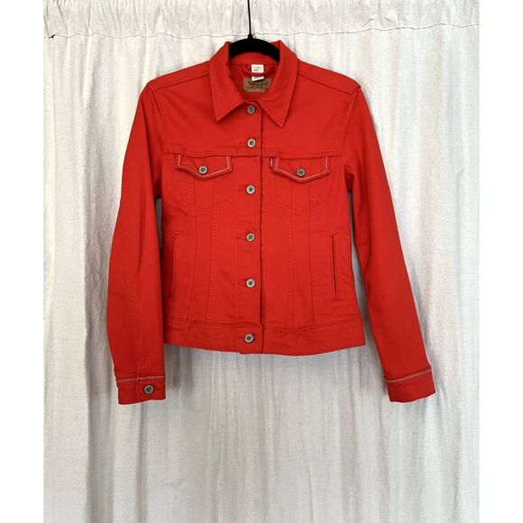 Red-Orange Levi's Denim Jacket - Picture 1 of 4